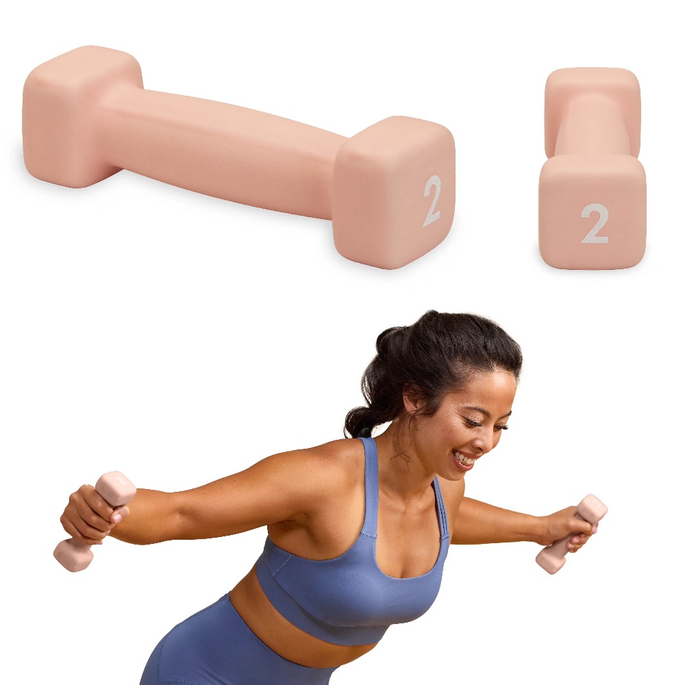 Yoga Fitness Pilates - Neoprene Coated 2 Pound Dumbbell Single