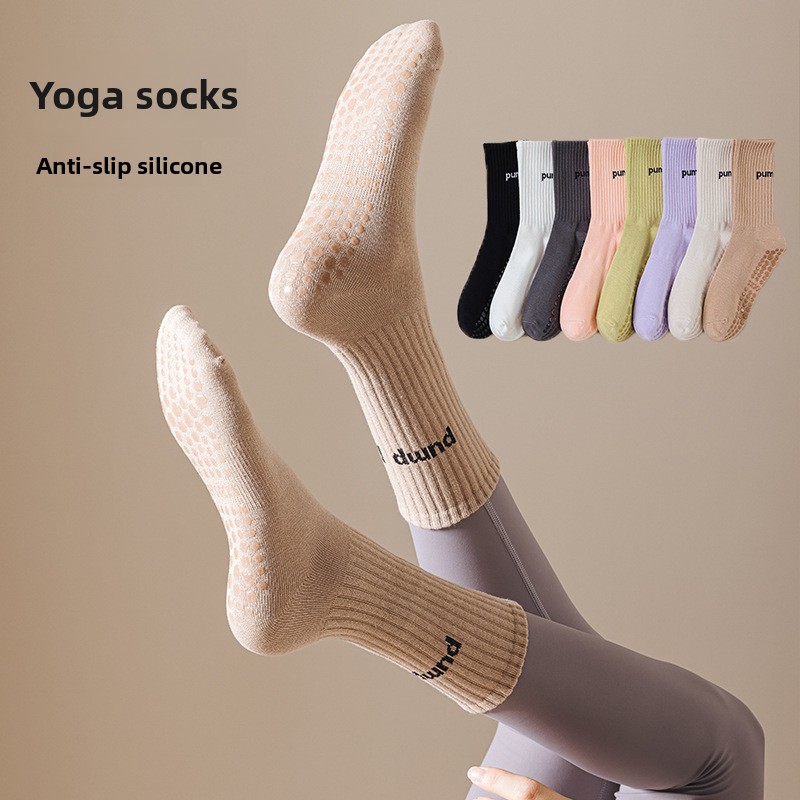 Women Mid Tube Yoga Socks Anti - Yoga Fitness Dance ulasan dan harga