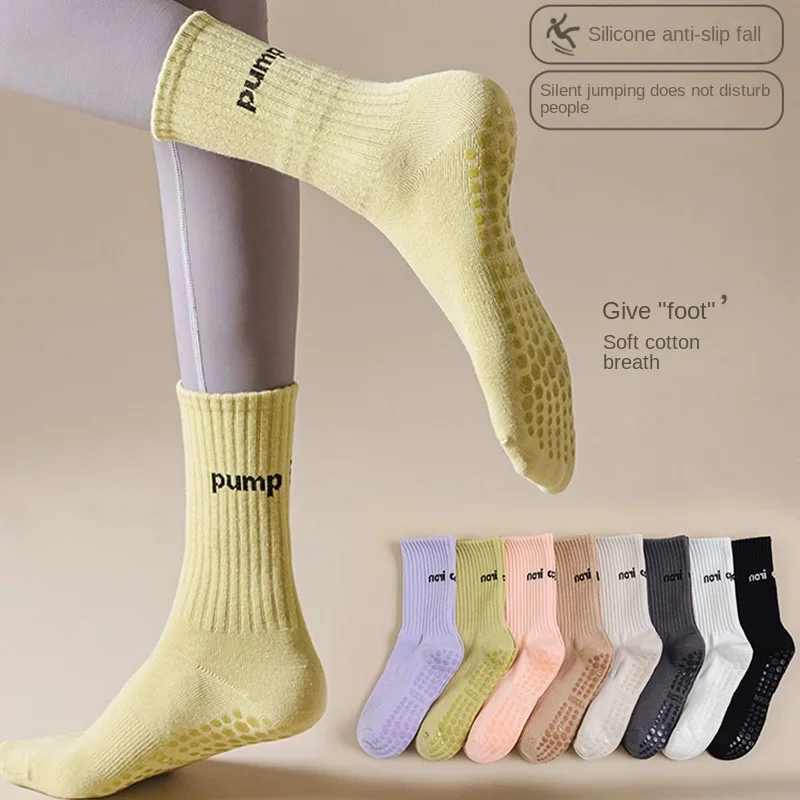 Women Mid Tube Yoga Socks Anti - Yoga Fitness Dance ulasan dan harga