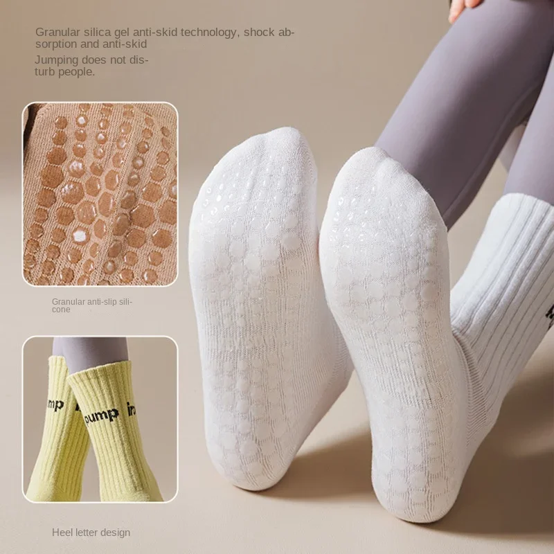 Women Mid Tube Yoga Socks Anti - Yoga Fitness Dance ulasan dan harga
