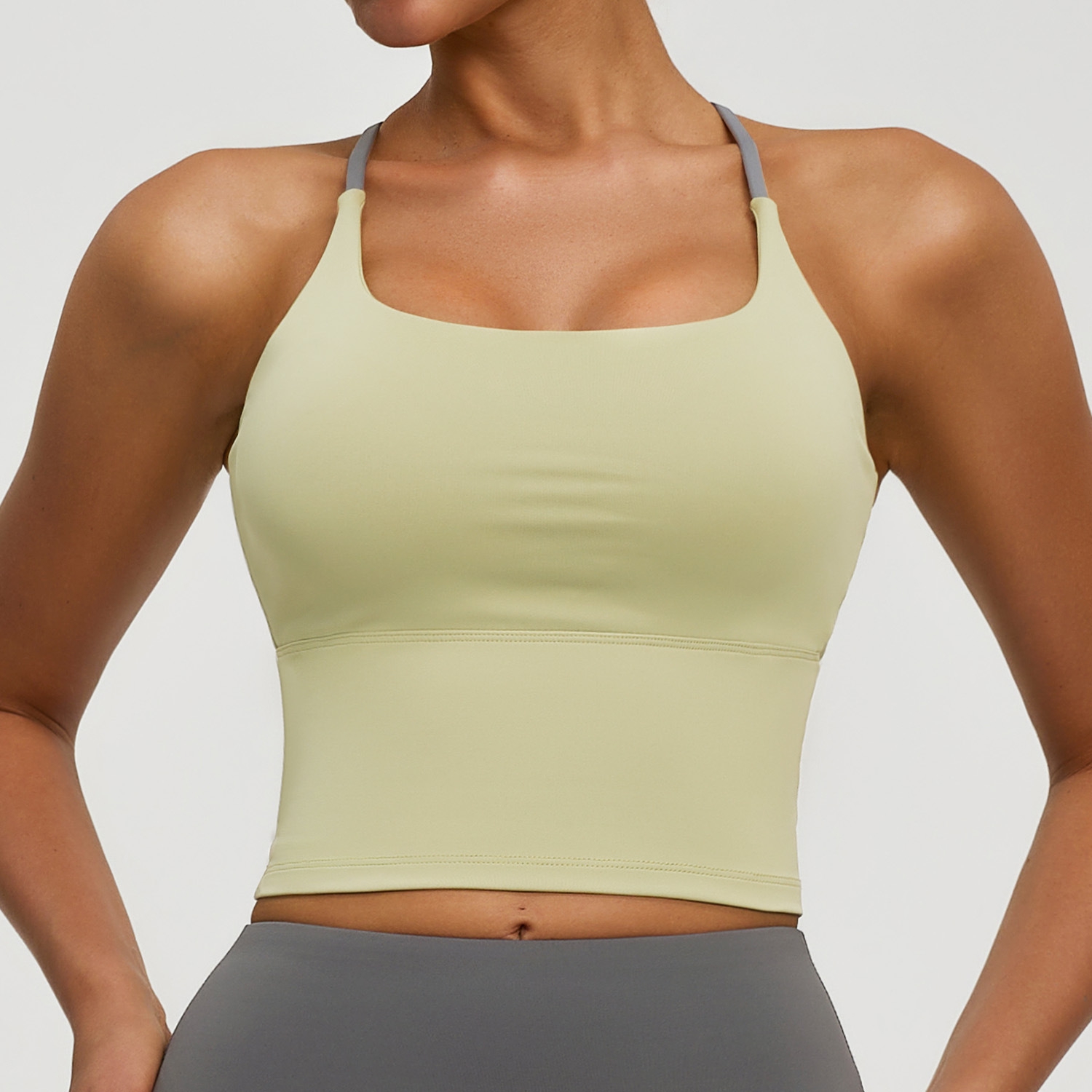 New Cross Back Nude Feel Cami  - Yoga Fitness Tapis ulasan dan harga