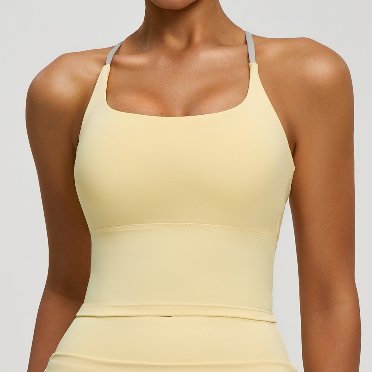 New Cross Back Nude Feel Cami  - Yoga Fitness Tapis ulasan dan harga