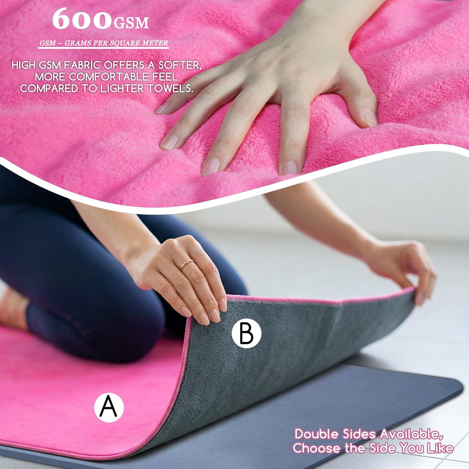 Yoga Mat Towel, Extra Thick 60 - Yoga Fitness Pilates ulasan dan harga