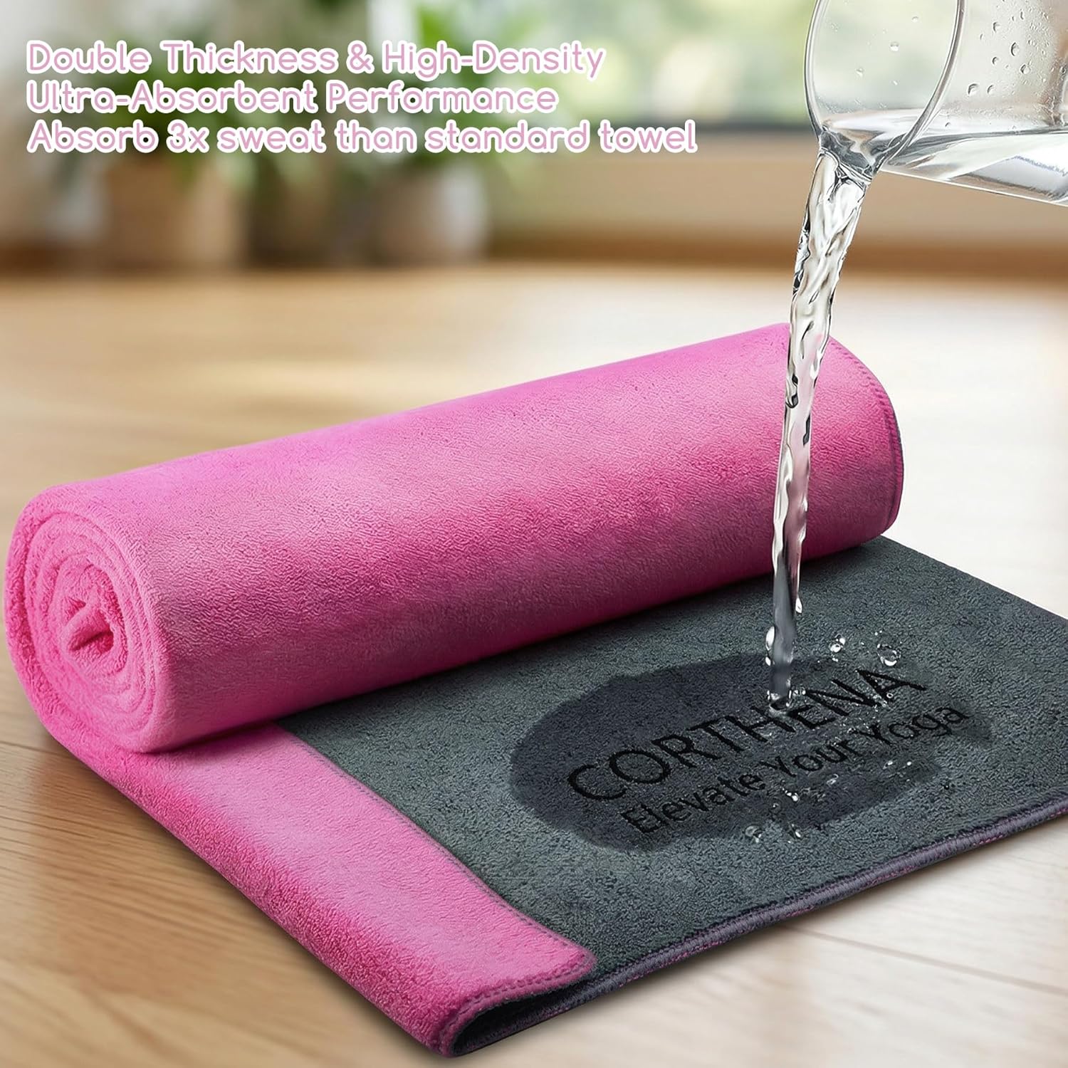 Yoga Mat Towel, Extra Thick 60 - Yoga Fitness Pilates ulasan dan harga