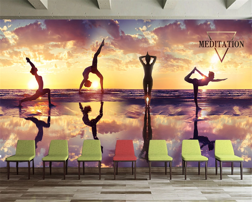 3d wallpaper mural sunset suns - Yoga Fitness Wallpaper ulasan dan harga