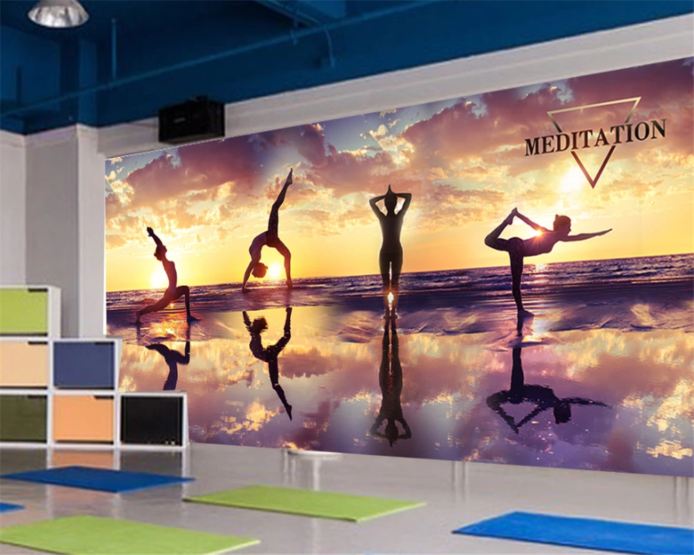 3d wallpaper mural sunset suns - Yoga Fitness Wallpaper ulasan dan harga