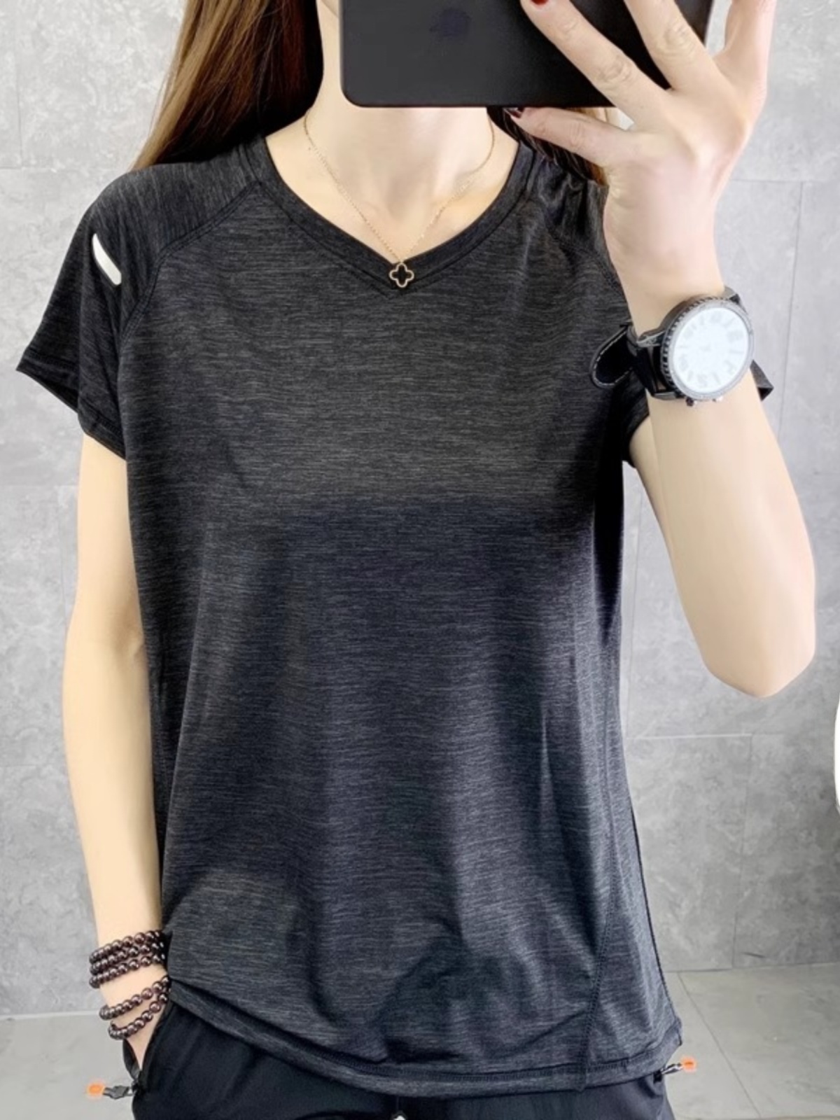 Quick Dry Short Sleeve T-Shirt - Yoga Fitness Plus ulasan dan harga