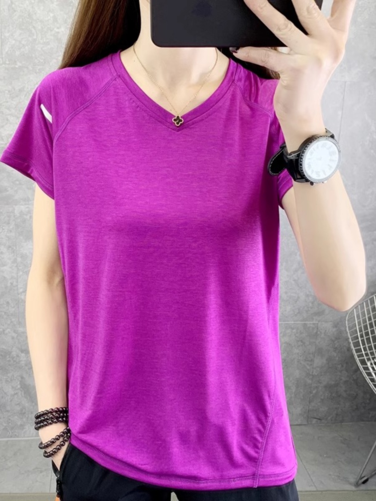 Quick Dry Short Sleeve T-Shirt - Yoga Fitness Plus ulasan dan harga